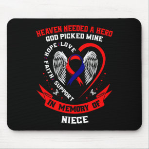 Red Memorial Gifts Loss Of Niece Heart Disease Awa Mouse Mat