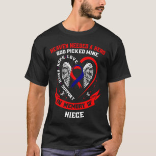 Red Memorial Gifts Loss Of Niece Heart Disease Awa T-Shirt