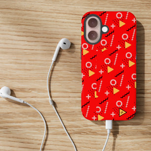 Red Memphis Monogram Case-Mate iPhone Case