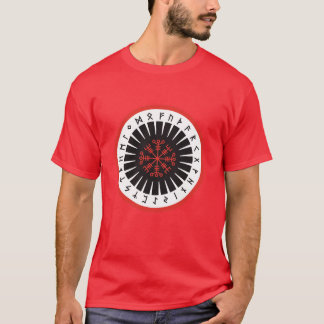 red men's T-shirt with large emblem