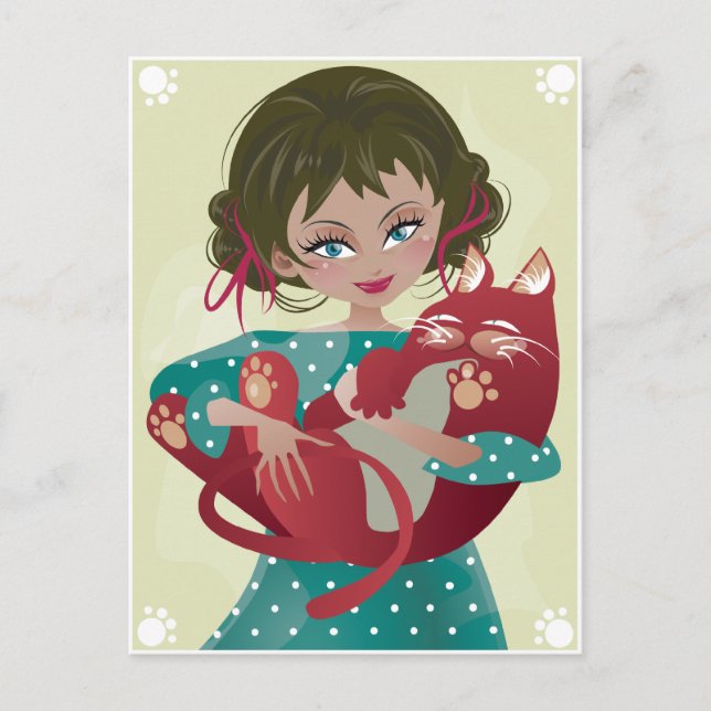 Red Meow Postcard (Front)