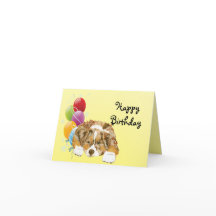 Red Merle Aussie Puppy Happy Birthday