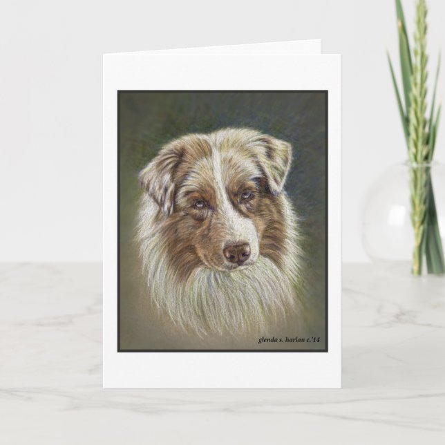 Red Merle Australian Shepherd Greeting Card (Front)