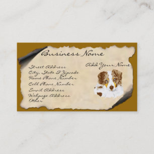 Red Merle Australian Shepherd on Parchment Business Card