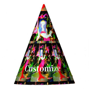 Red mermaid partying Slip-On  Party Hat