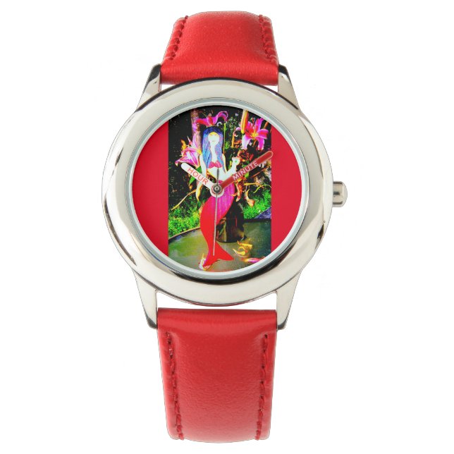 red mermaid partying watch (Front)
