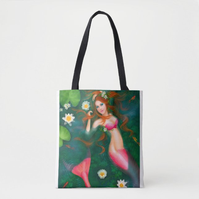 Red Mermaid Tote Bag (Front)
