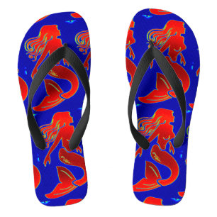 red mermaids blue flip flops