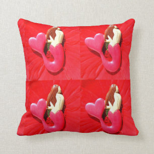 red mermaids cushion