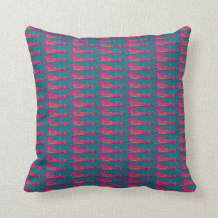 red mermaids on green pillow
