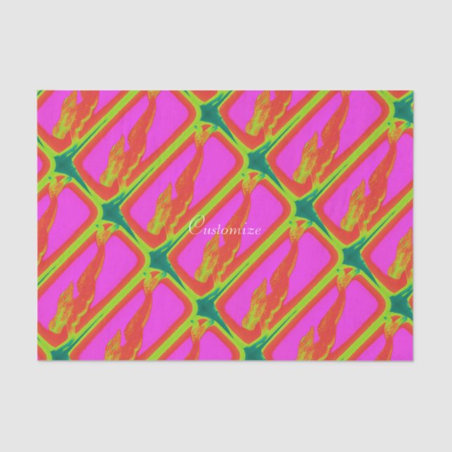 red mermaids swimming diving pink tissue paper (Front)