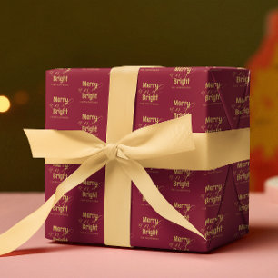 Red Merry and Bright Christmas  Wrapping Paper
