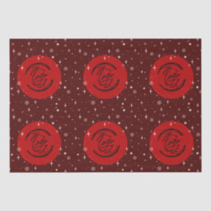 Red Merry Christmas Business Logo Snowflake Tissue Paper