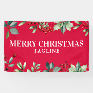 Red Merry Christmas Christmas Banner