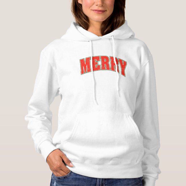 Red Merry Christmas Design Hoodie (Front)