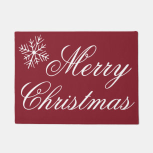 Red Merry Christmas Doormat Rug Welcome Mat