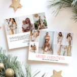 RED Merry Christmas Elegant 9 Collage Multi-Photo  Holiday Card<br><div class="desc">Share your family’s highlights with this year-in-review Christmas card featuring a simple, minimal, and clean design. The front includes a modern 6-photo collage paired with the festive greeting “Merry Christmas” in an elegant serif font, with space to personalise your family name or the year. The back offers room for 3...</div>