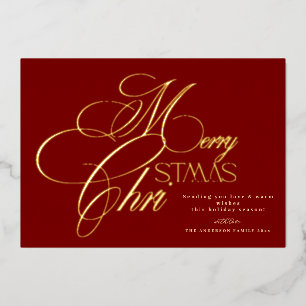 Red Merry Christmas Foil Holiday Card
