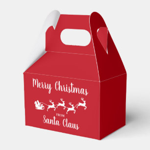 Red Merry Christmas From Santa Claus Favour Box