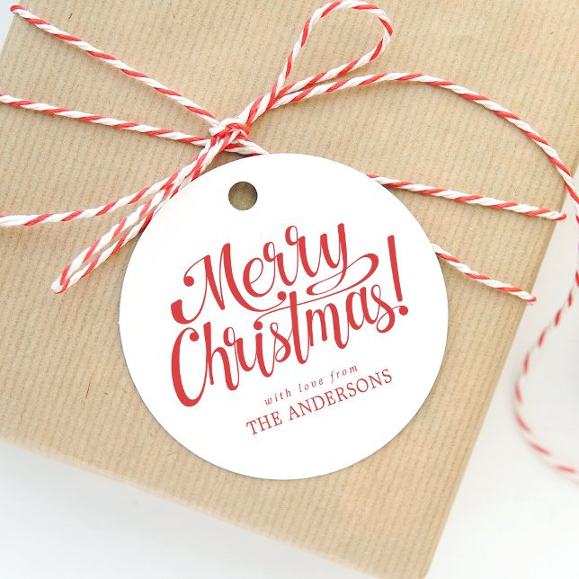 Red Merry Christmas Gift Tag (Creator Uploaded)