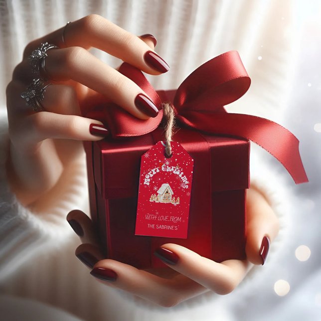 Red Merry Christmas Graffiti Gift Tags (Creator Uploaded)