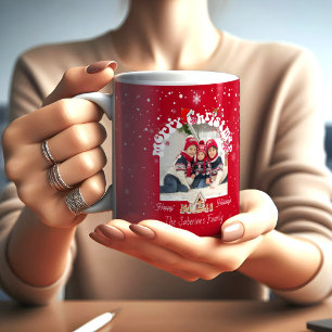 Red Merry Christmas Graffiti Holiday Family Photos Coffee Mug