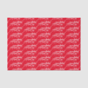 Red Merry Christmas Happy New Year Tissue Paper