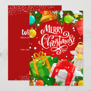 Red Merry Christmas Holiday Card