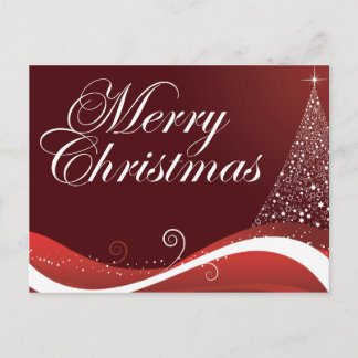 Red Merry Christmas Holiday Postcard