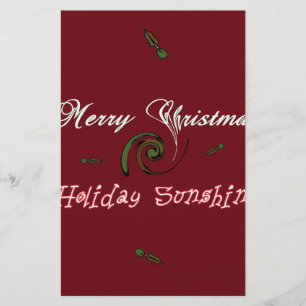 Red Merry Christmas Holiday Sunshine Wishes.png Stationery