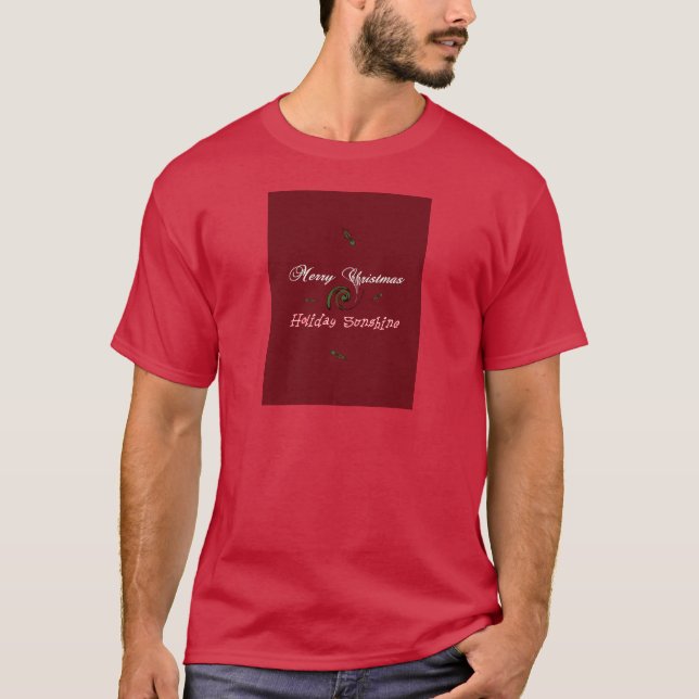 Red Merry Christmas Holiday Sunshine Wishes.png T-Shirt (Front)