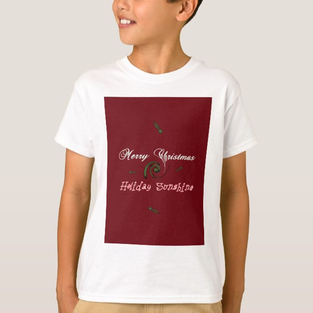 Red Merry Christmas Holiday Sunshine Wishes.png T-Shirt (Front)