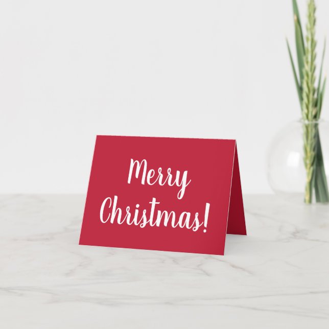 Red Merry Christmas Love From Santa Personalised Holiday Card (Front)