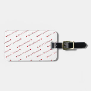 Red Merry Christmas On Whote Background Luggage Tag