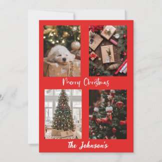 Red Merry Christmas Personalised Holiday Card