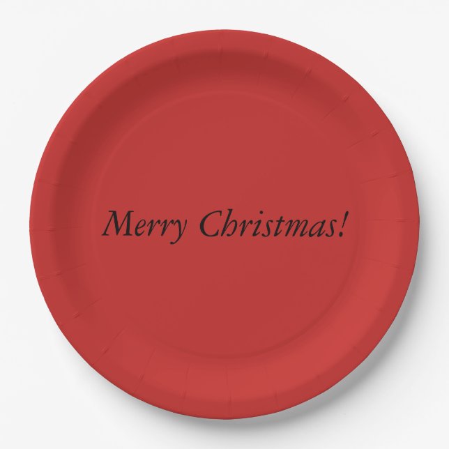 Red Merry Christmas Plates (Front)
