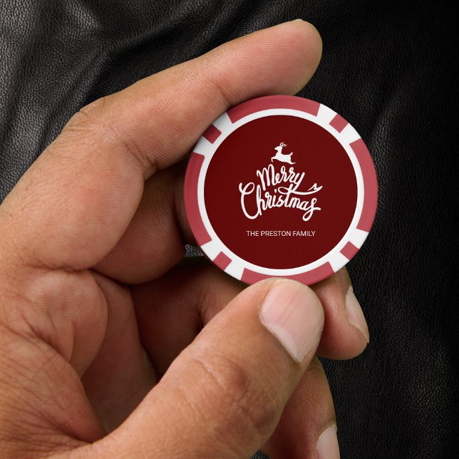 Red Merry Christmas Poker Chips (Creator Uploaded)