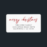 Red Merry Christmas Return Address Label<br><div class="desc">More Christmas Labels in the Little Bayleigh Store!</div>