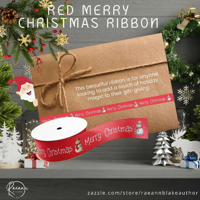 Red Merry Christmas Ribbon Grosgrain Ribbon (Creator Uploaded)