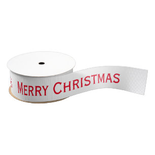 Red Merry Christmas Ribbon Grosgrain Ribbon