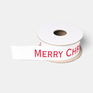 Red Merry Christmas Ribbon Grosgrain Ribbon