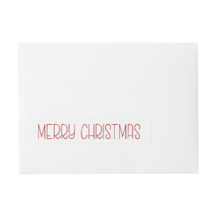 RED Merry Christmas Simple Hand Lettered Wraparound Address Label