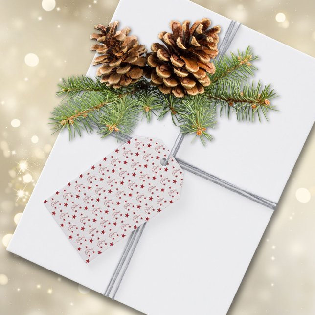 Red Merry Christmas Stars  Gift Tags (Creator Uploaded)