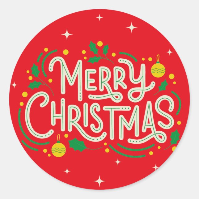 RED MERRY CHRISTMAS STICKER (Front)