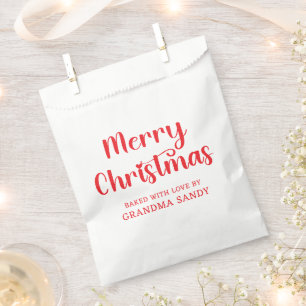 Red Merry Christmas Treats Favour Bags