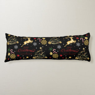 Red Merry Christmas Tree Body Cushion