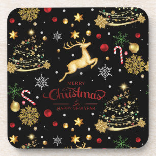 Red Merry Christmas Tree coaster