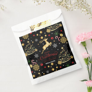 Red Merry Christmas Tree Favour Bags