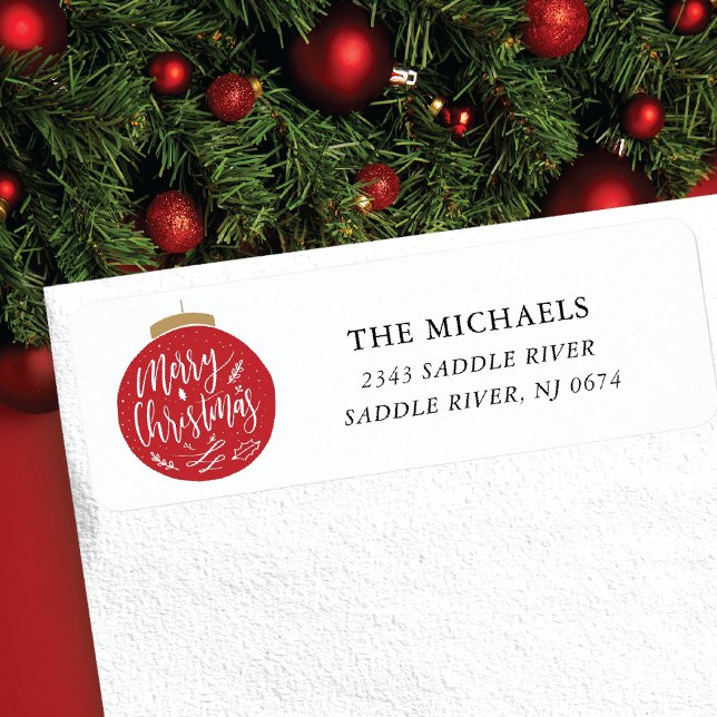 Red Merry Christmas Tree Ornament (Creator Uploaded)