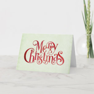 Red Merry Christmas Typography Festive Font Card